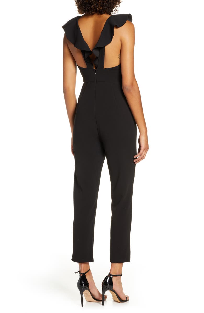 Lulus Leilani Ruffle Trim Jumpsuit, Alternate, color, 