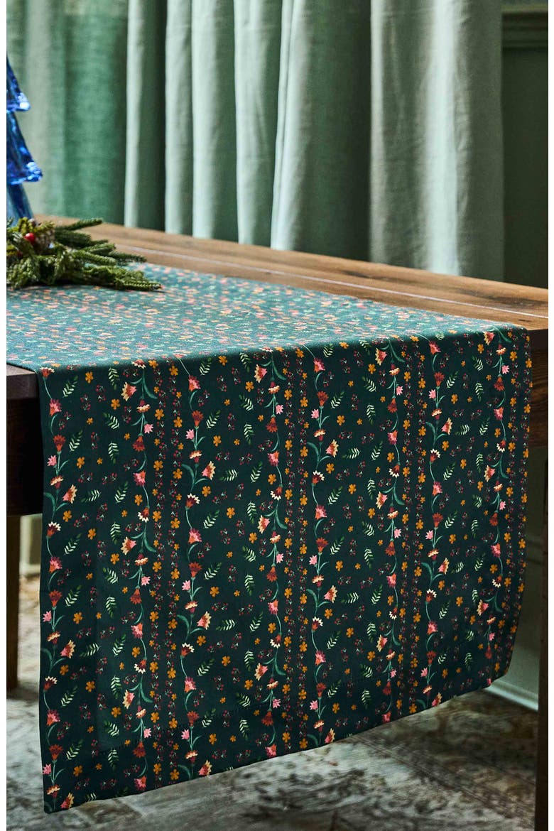 Klara Cotton Table Runner, Alternate, color, EVERGREEN