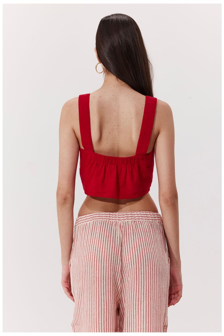 Terra Square Neck Crop Top Cover-Up, Alternate, color, Red
