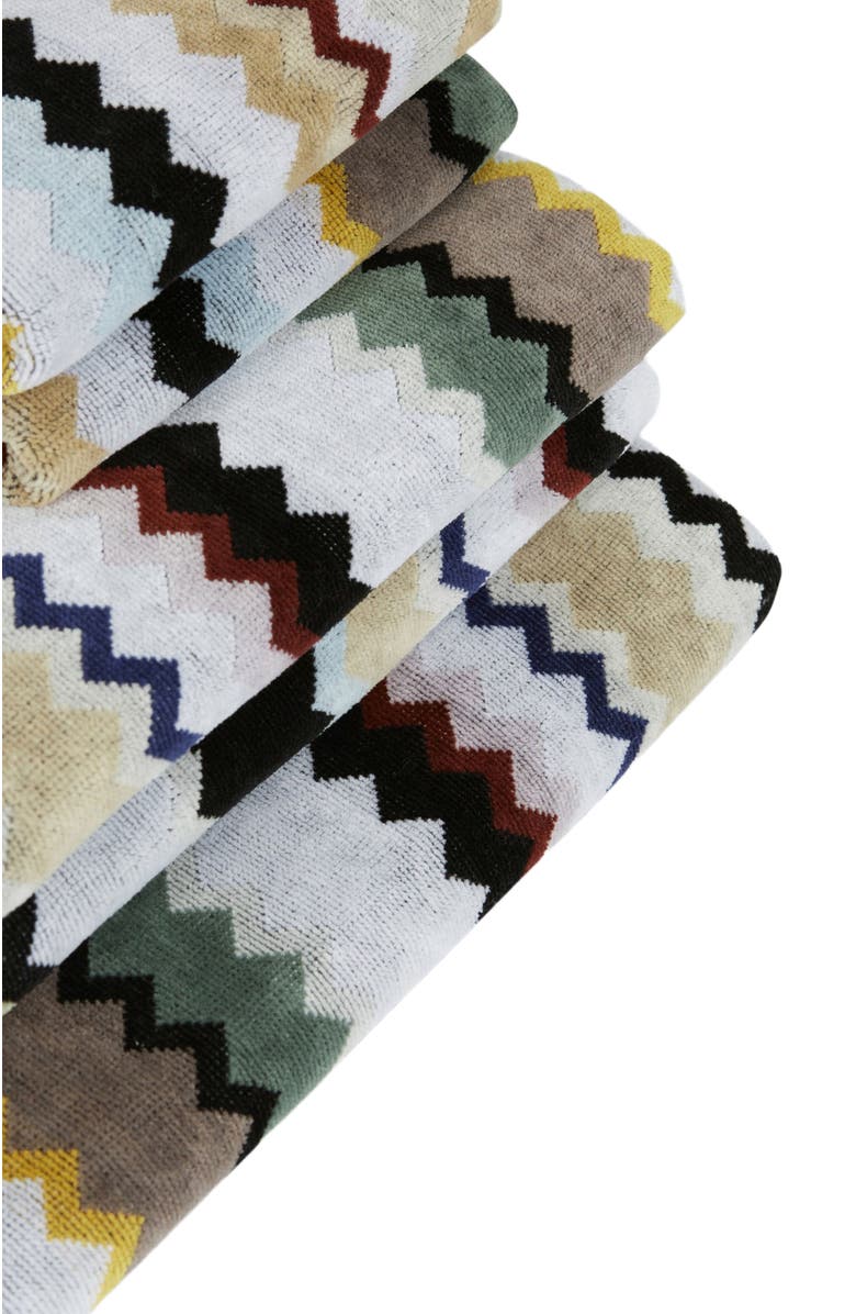 Missoni Home 5-piece Curt Bath Towel Set In Chevron Cotton Terry, Alternate, color, Black