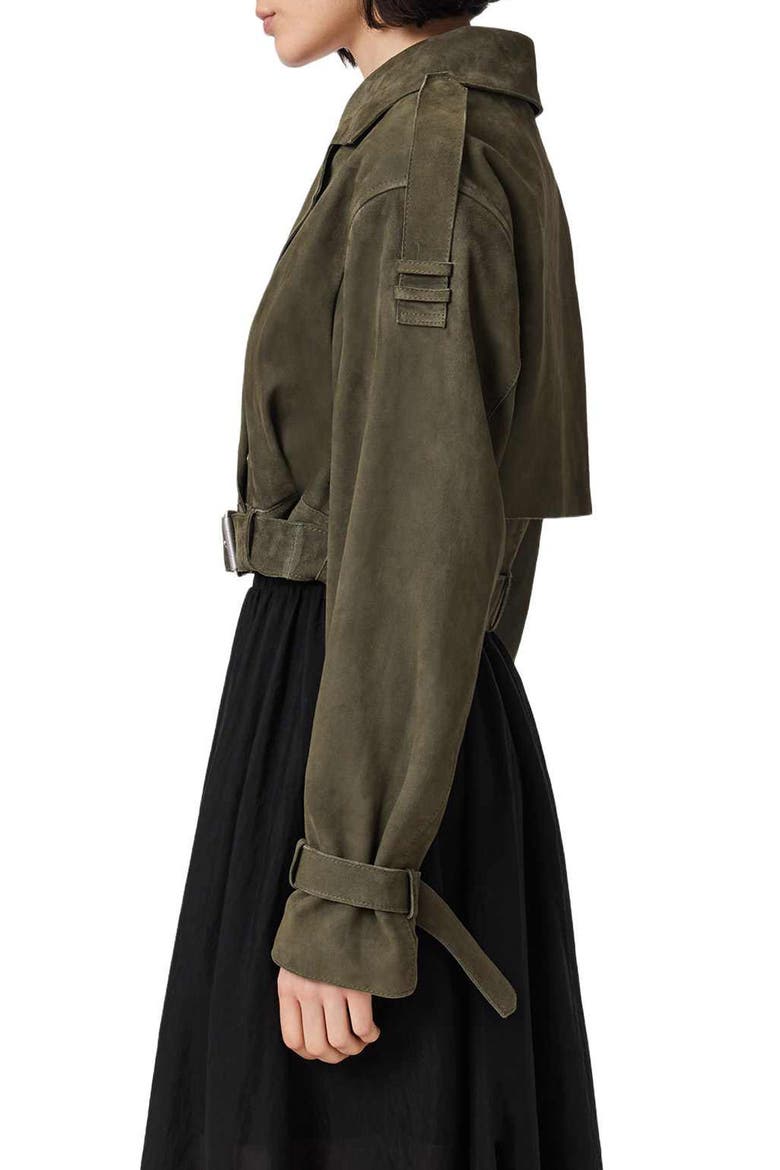 Ophelia Suede Jacket, Alternate, color, CALEDON GREEN