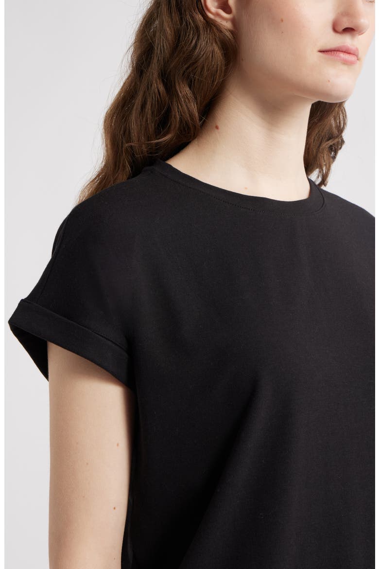 Cuff Sleeve T-Shirt, Alternate, color, BLACK