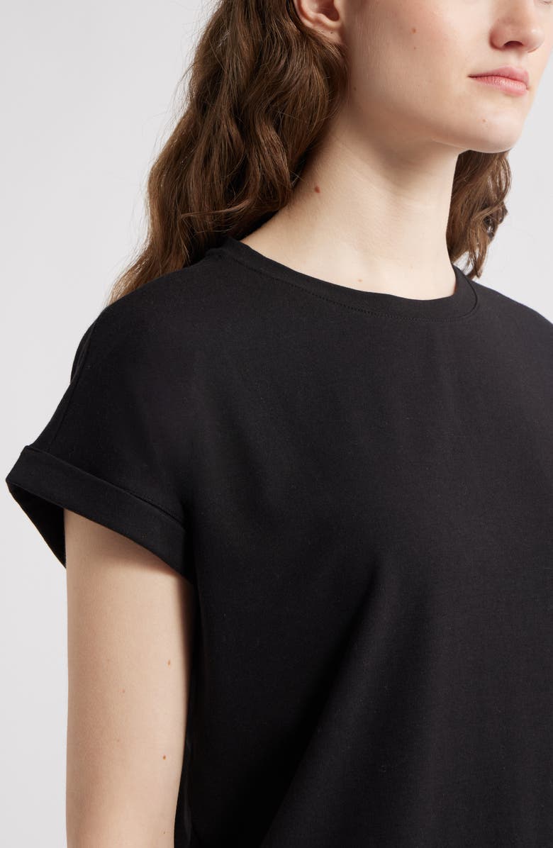 Caslon<sup>®</sup> Cuff Sleeve T-Shirt, Alternate, color, Black