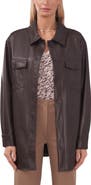 Halogen® Faux Leather Shirt Jacket