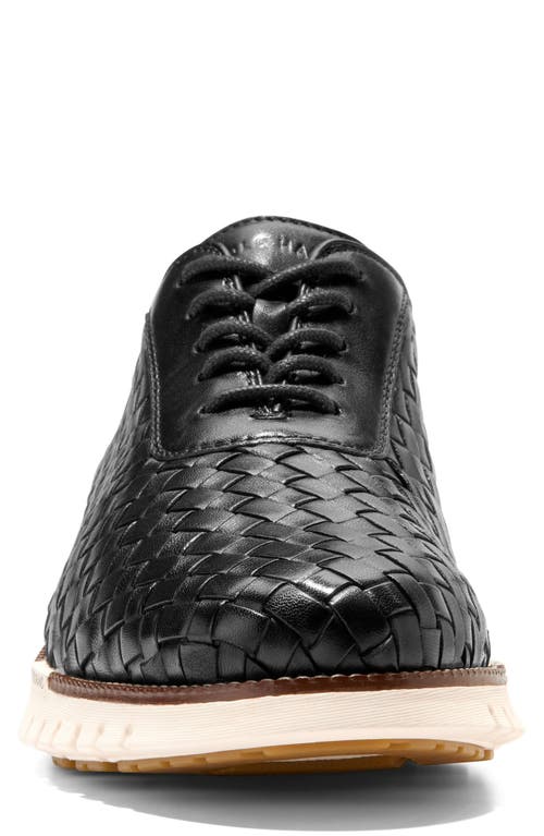 Cole Haan Zerøgrand Remastered Woven Oxford In Black/dark Natural/ivory