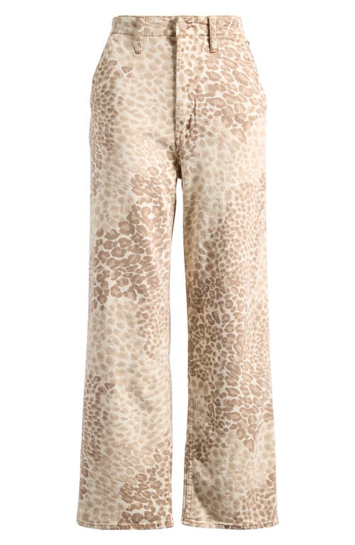 Mother Womens The Major Zip Ankle Straight-leg High-rise Cotton-blend Jeans Spot On In Brown
