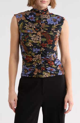 Mock Neck Extended Shoulder Top