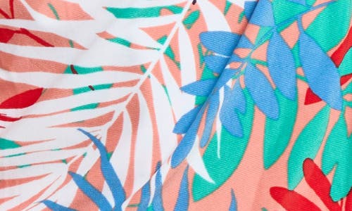 Jones New York Leaf Print Jersey D-ring Wrap Top In Multi