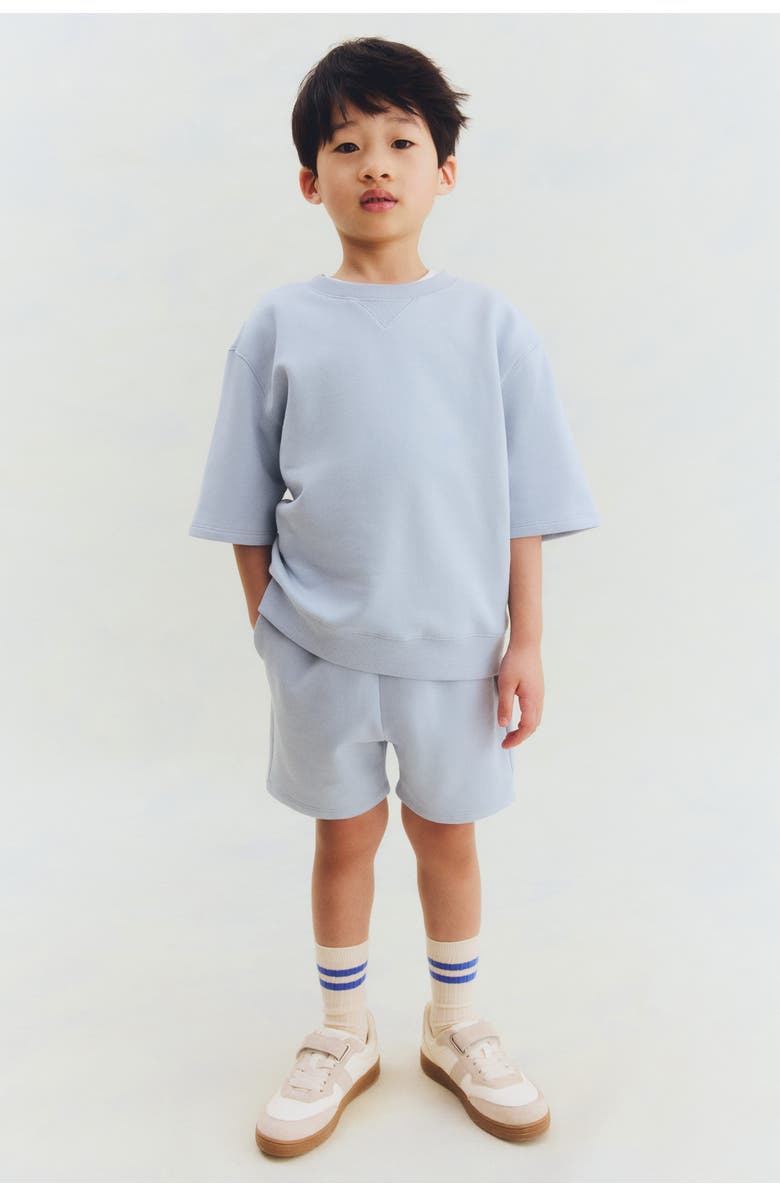 H&M 2-piece Cotton Sweatshirt Set, Main, color, Light Dusty Blue