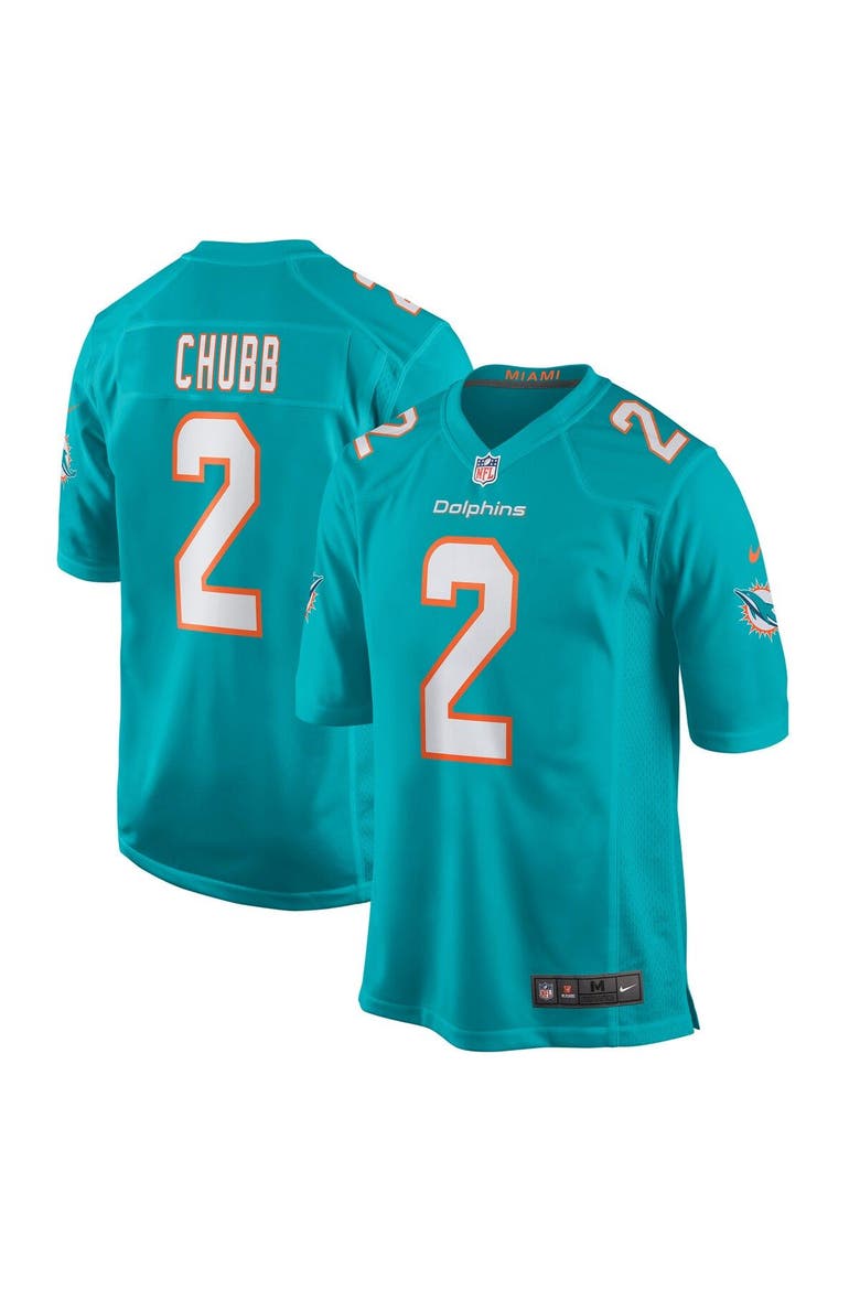 Men's Nike Bradley Chubb Aqua Miami Dolphins Game Player Jersey, Main, color, Aqua