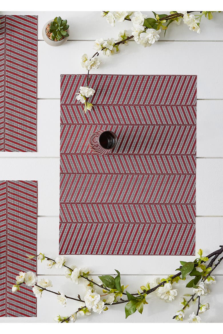 Textured Twill Weave Placemat Set/6, Alternate, color, Barn Red
