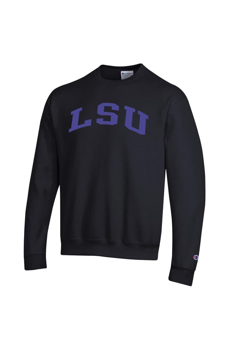 Champion Men's Champion  Black LSU Tigers Basic Arch Fleece Pullover Sweatshirt, Alternate, color, Black