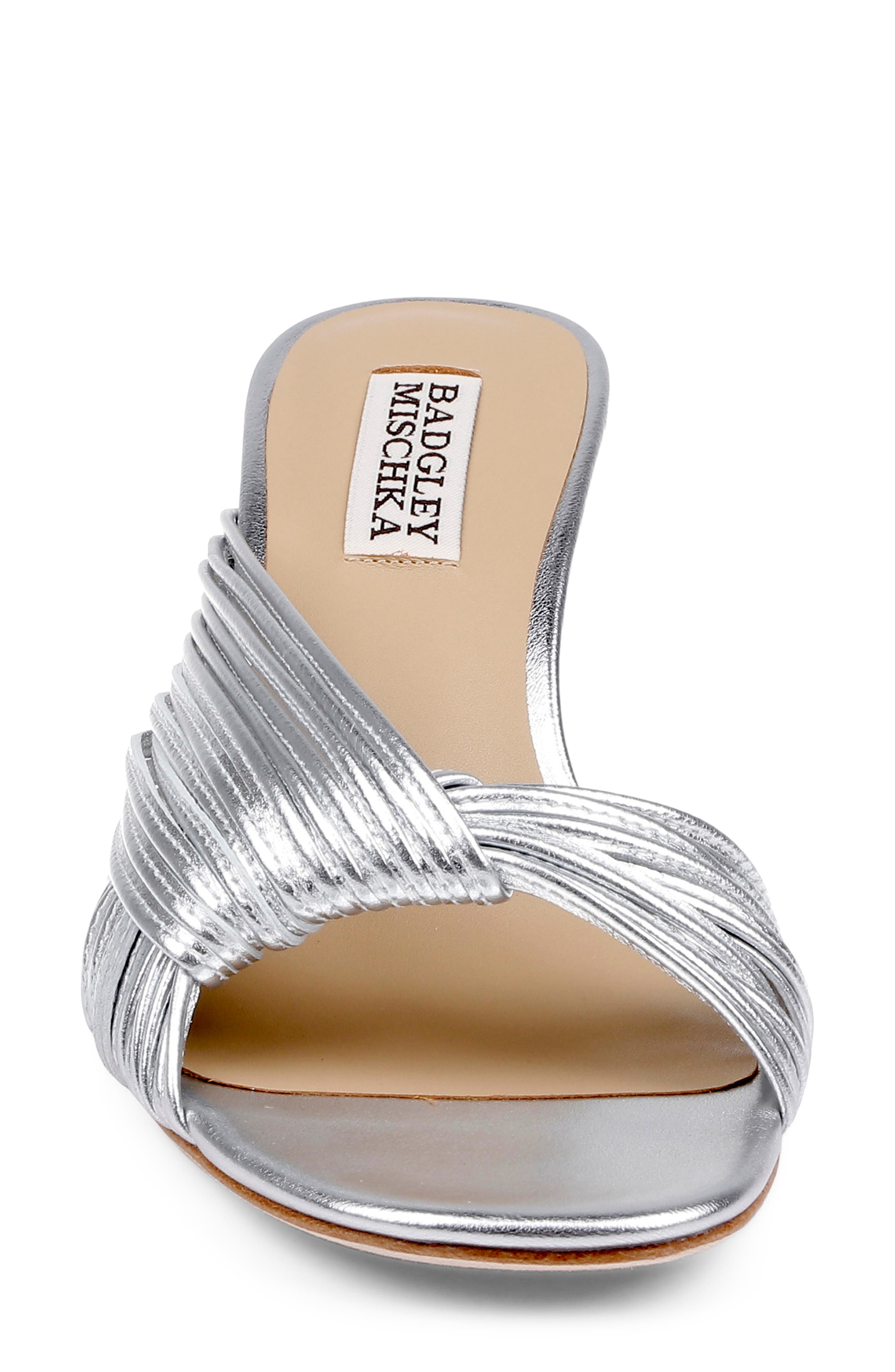 Badgley Mischka Collection Winta Slide Sandal, Alternate, color, Silver Metallic