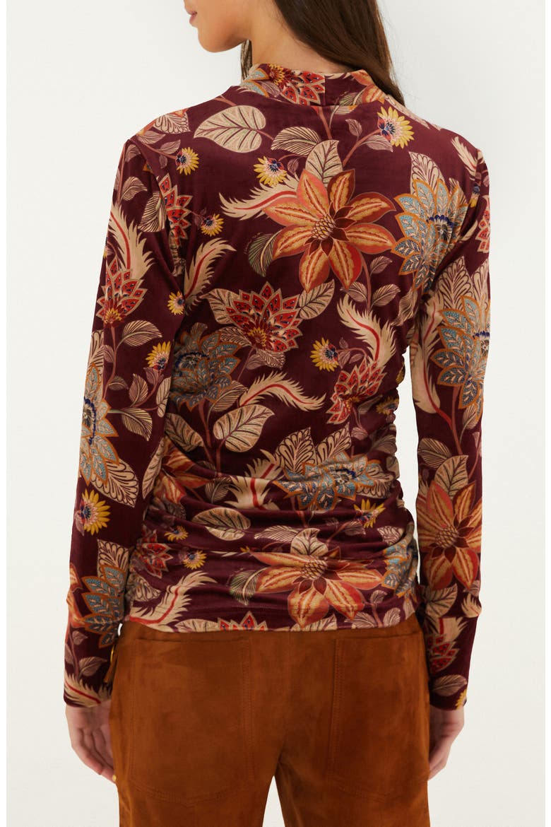 Floral Velvet Mock Neck Top, Alternate, color, DELHI FLORAL BURGUND