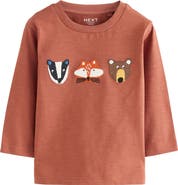 NEXT Kids' Animal Embellished Long Sleeve Cotton Graphic T-Shirt