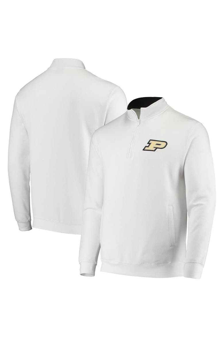 Men's Colosseum White Purdue Boilermakers Tortugas Logo Quarter-Zip Jacket, Main, color, White