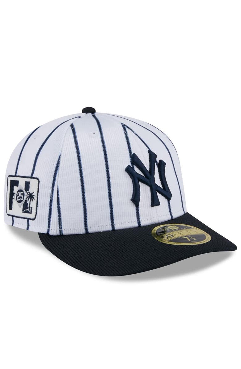 New Era Men's New Era White/Navy New York Yankees 2025 Spring Training Low Profile 59FIFTY Fitted Hat, Main, color,