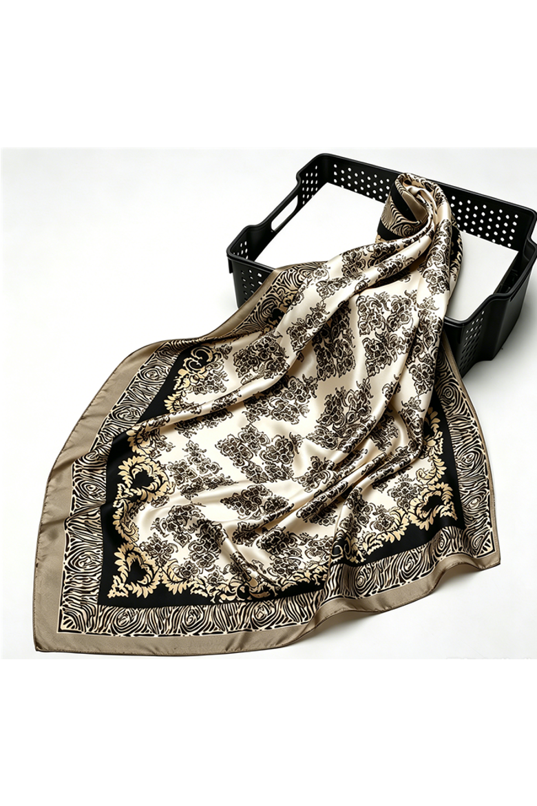 Pure Silk Vintage-Inspired Pattern Square Scarf, Main, color, Multi