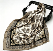 SILKSILKY Pure Silk Vintage-Inspired Pattern Square Scarf