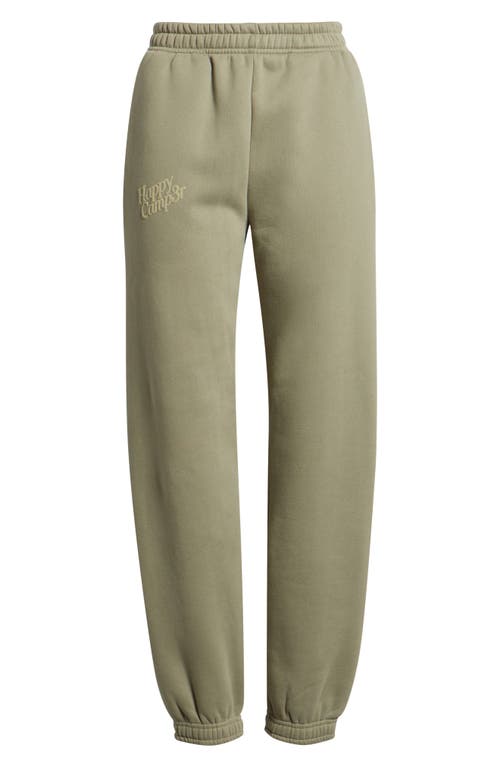 Happy Camp3r Puff Series Core Logo Cotton Blend Joggers In Green