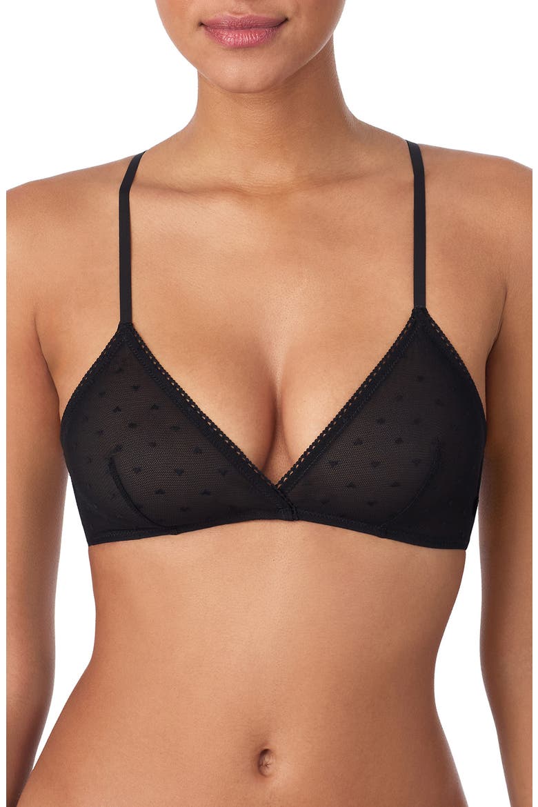 Heart Mesh Bralette, Main, color, BLACK