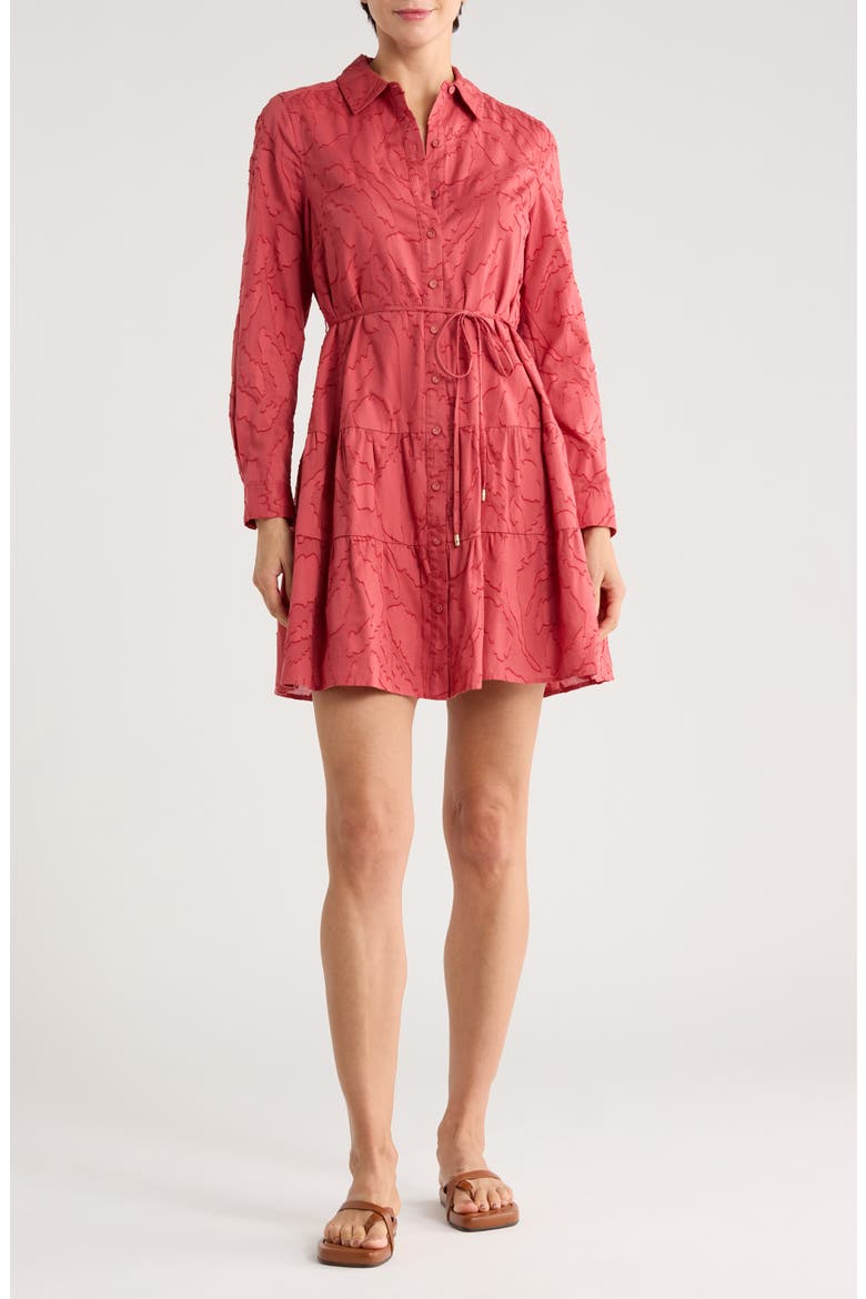Isla Dream Long Sleeve Shirtdress, Main, color, WILD GERANIUM