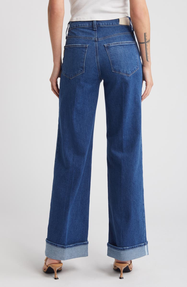 PAIGE Sasha Stretch Denim Cuff Wide Leg Jeans, Alternate, color, Nadira