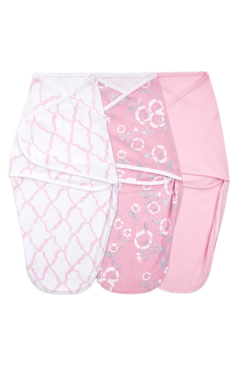 Aden & Anais Essentials Wrap Swaddle - Set of 3, Main, color, STENCIL PINK