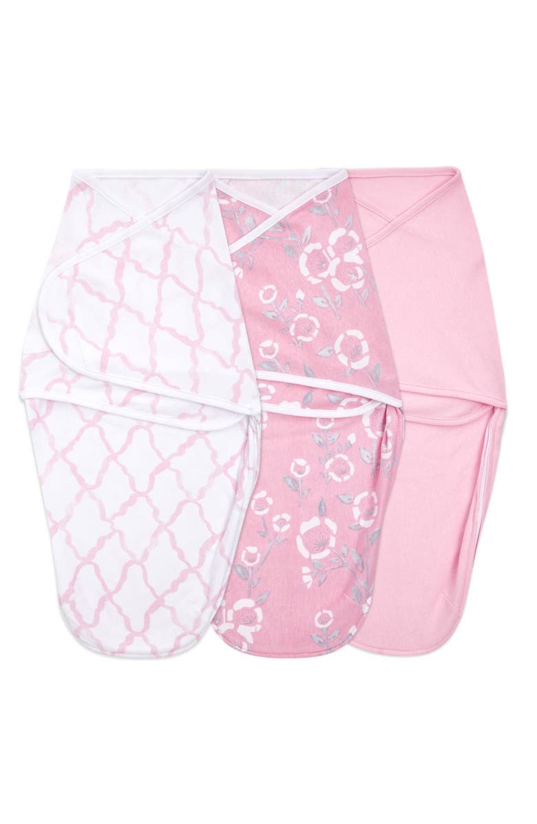 Aden Essentials Easy Swaddle Wrap Quick Change with Bottom Zipper, Snug Cotton Knit Baby Wrap Swaddle Blanket for Newborns, TOG 1.0, 3-Pack, Main, color, Stencil