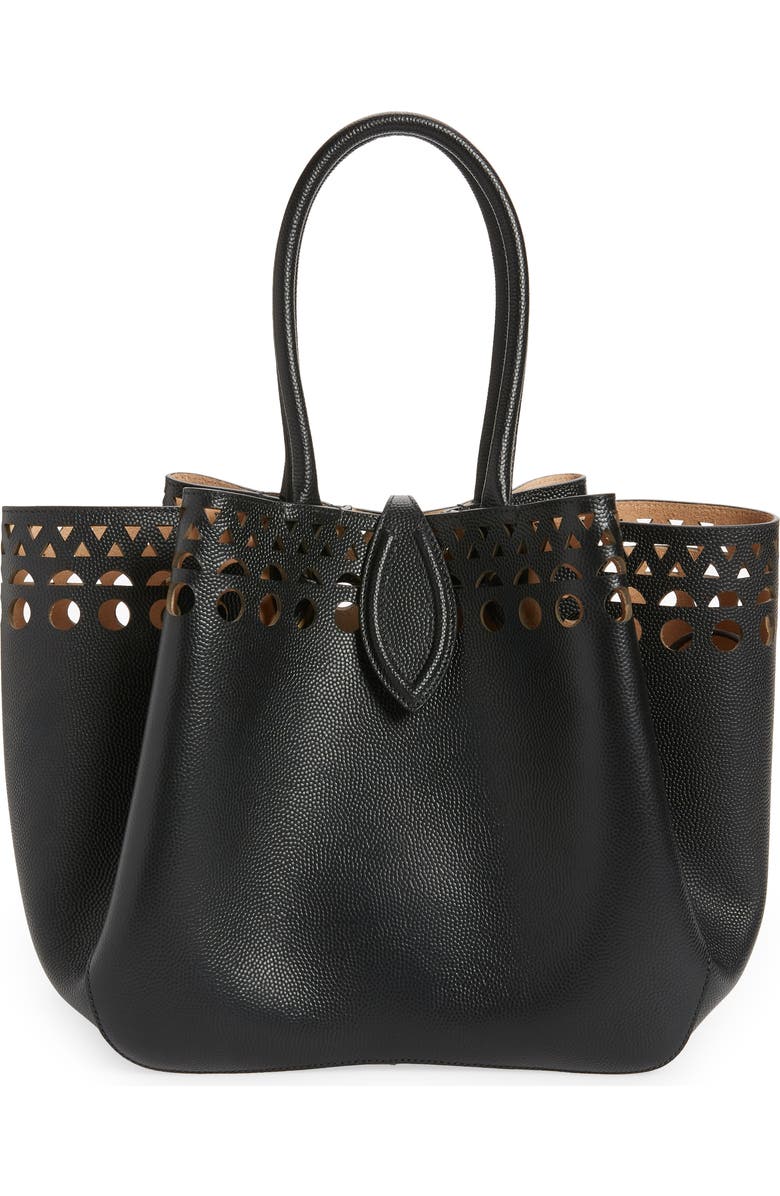 Alaïa Angèle 25 Grained Leather Top Handle Bag, Main, color,