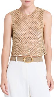 TWP Sequined Open Stitch Muscle Tee