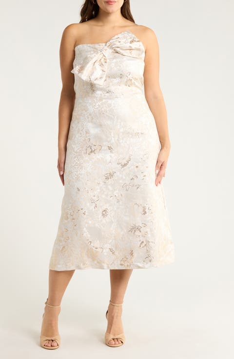 Lola Jacquard Strapless Dress (Plus)