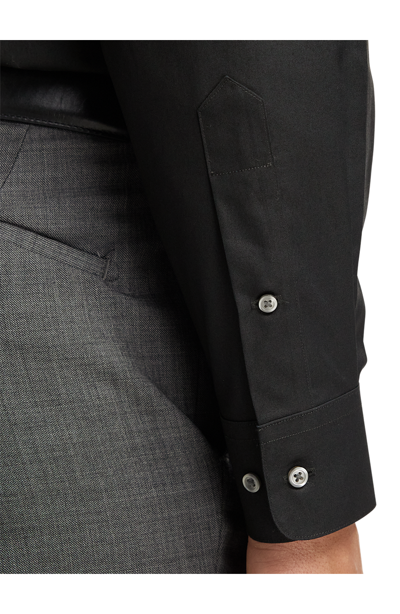 Paul Fredrick Slim Fit Non-iron Cotton Pinpoint Solid Button Down Collar Dress Shirt, Alternate, color, Black