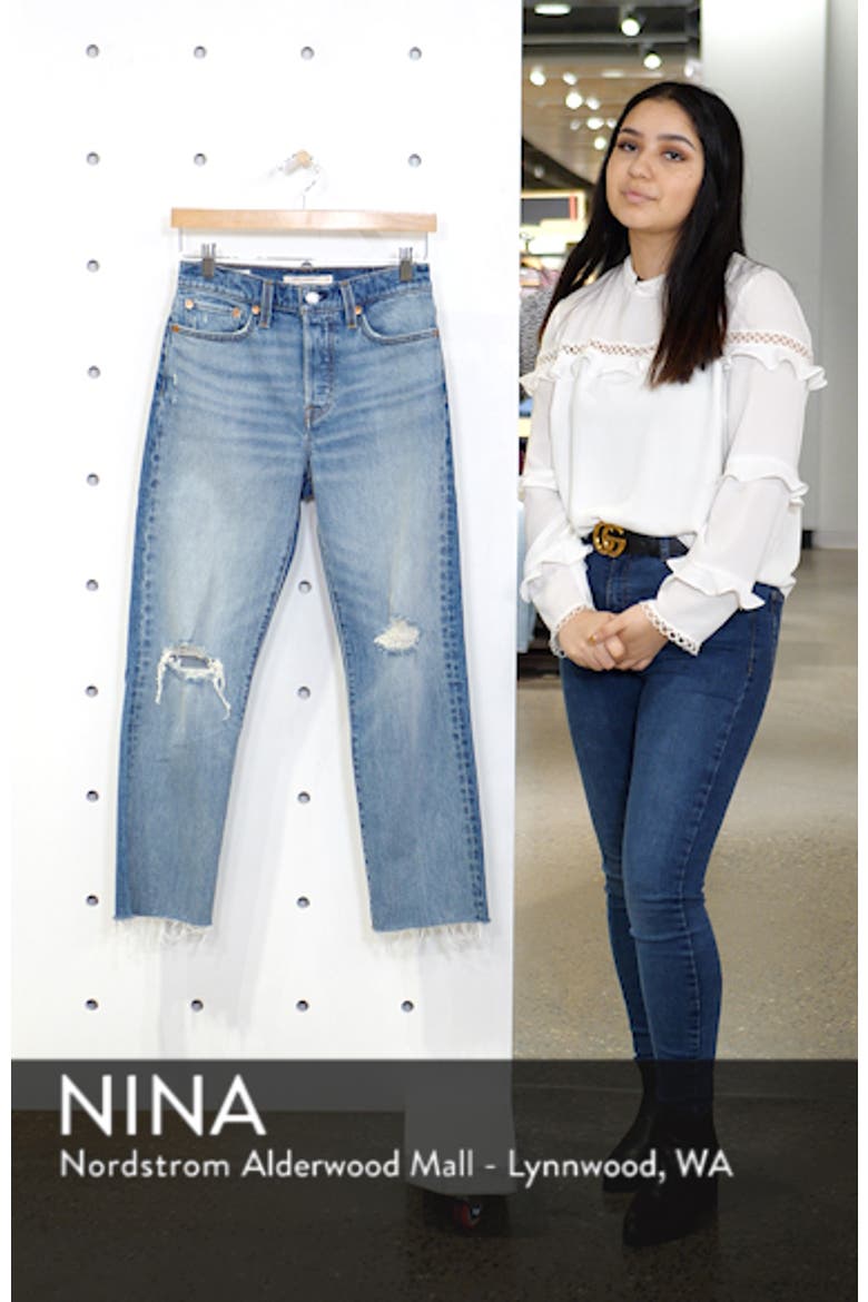 Levi's® Wedgie High Waist Ripped Crop Straight Leg Jeans video