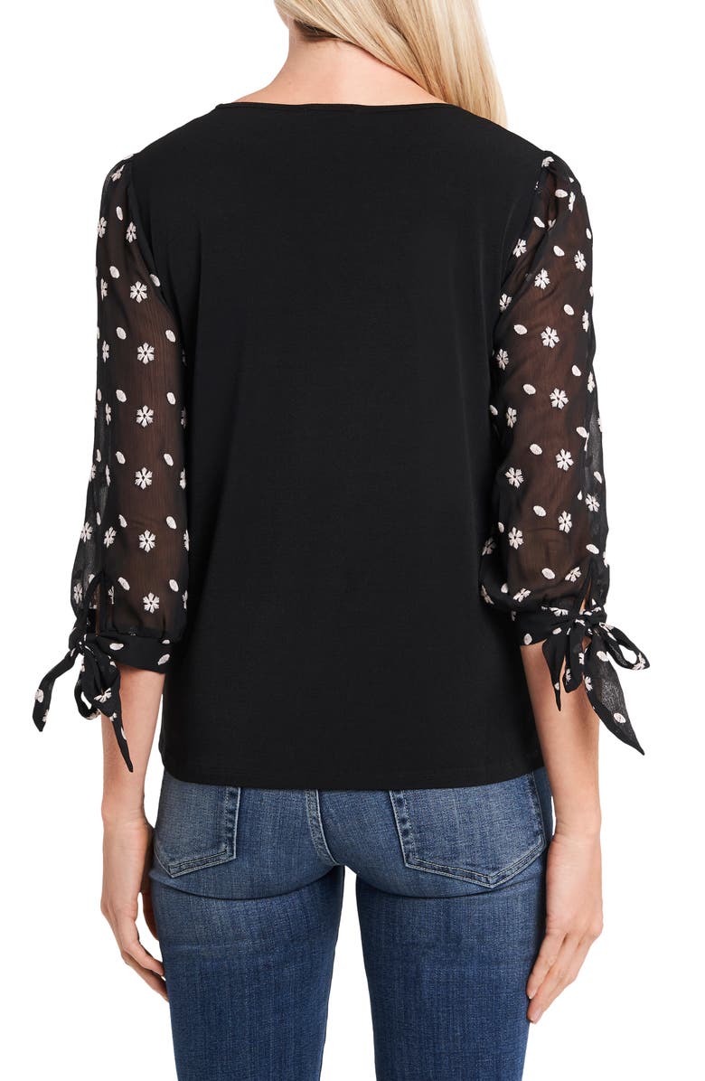 CeCe Puff Sleeve Knit Top, Alternate, color, Rich Black