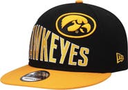 New Era Men's New Era Black Iowa Hawkeyes Two-Tone Vintage Wave 9FIFTY Snapback Hat