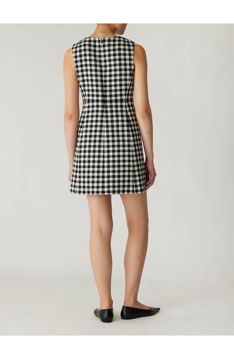 Rebecca Taylor Phillipa Check Button Front Mini Dress, Alternate, color, Black Combo