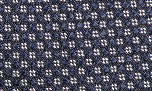 Canali Neat Silk Tie In Navy