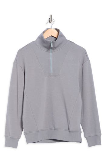 Apana Soft Summit Quarter Zip Sweatshirt In Blue