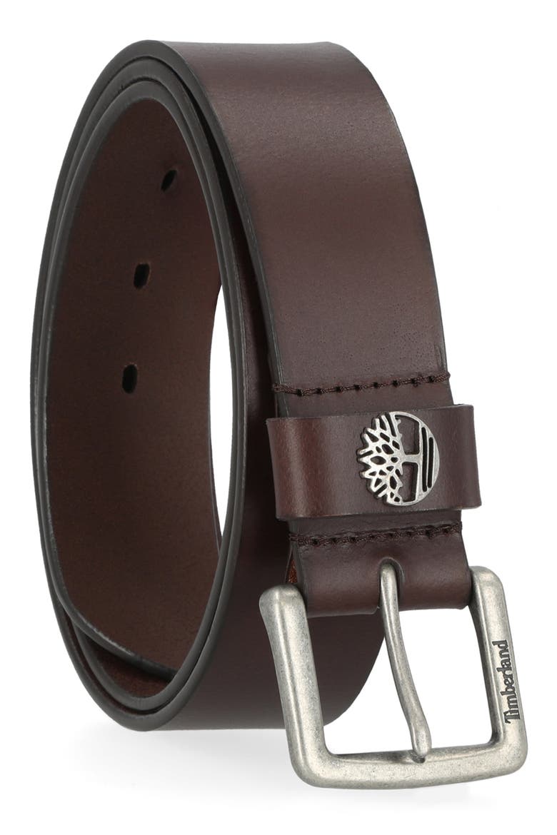 Leather Belt, Alternate, color, BROWN
