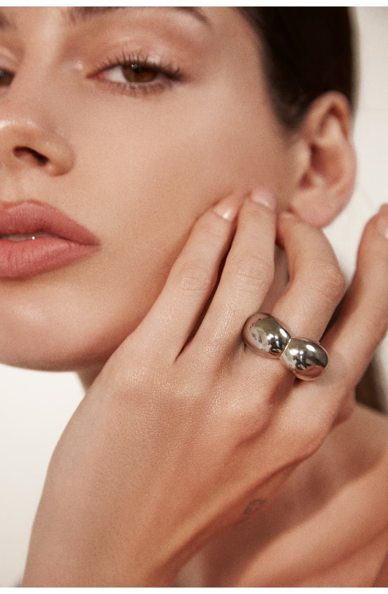 Kellery Dazzle Dream Silver Petal Ring, Alternate, color, Silver