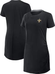 FANATICS Women's Fanatics Black New Orleans Saints Ruched Drape T-Shirt Dress