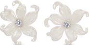 EYE CANDY LOS ANGELES Dotty Pearlescent Flower CZ Earrings