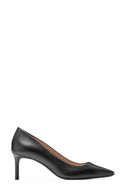 Cole Haan Janey Ebony Leather Pointed Toe Pump Women In Black