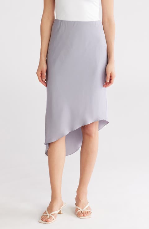 Asymmetric Silk Bias Skirt