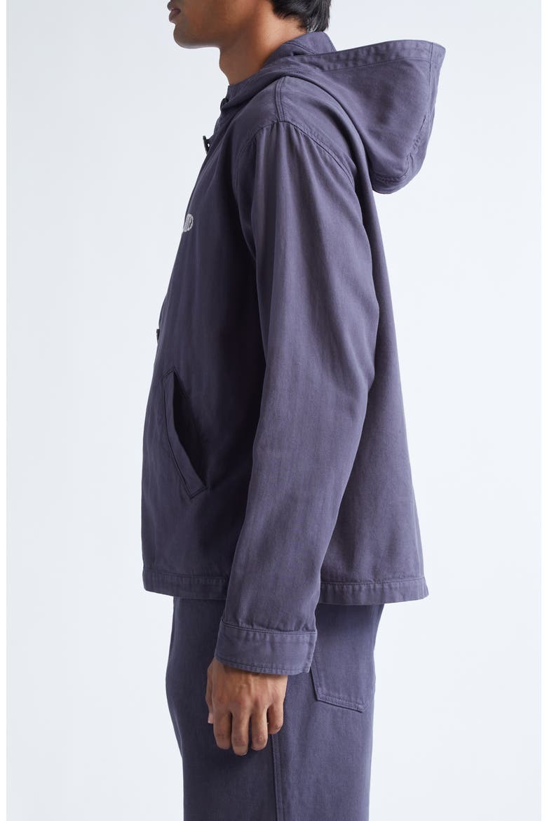 Hodded Herringbone Twill Jacket, Alternate, color, DARK BLUE