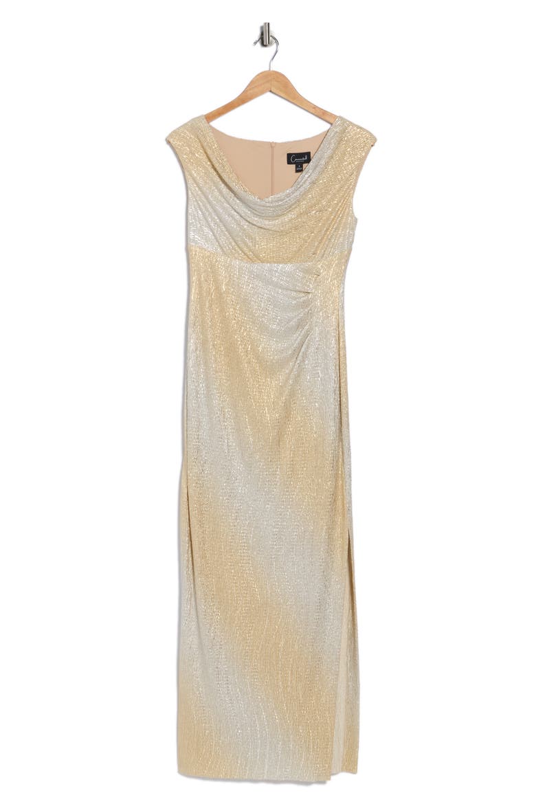 Foil Ombré Maxi Dress, Alternate, color, GOLD