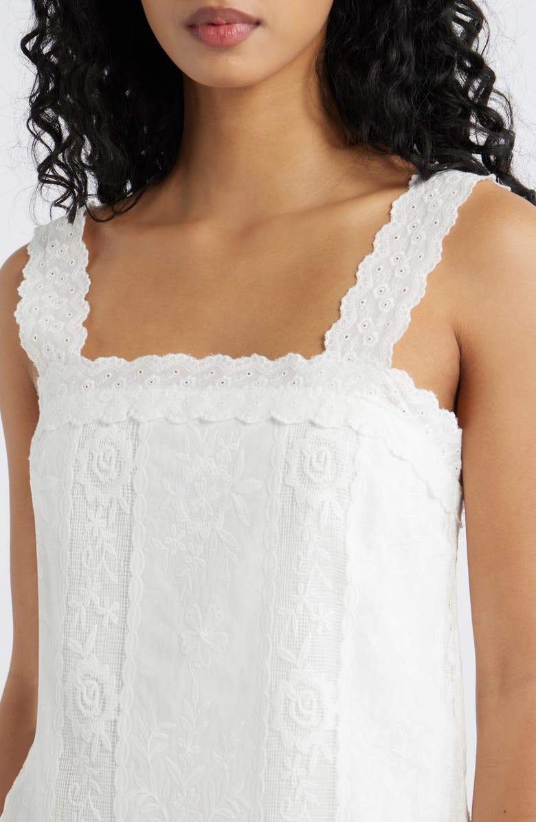 Line & Dot Pienza Lace Sleeveless Romper, Alternate, color, White