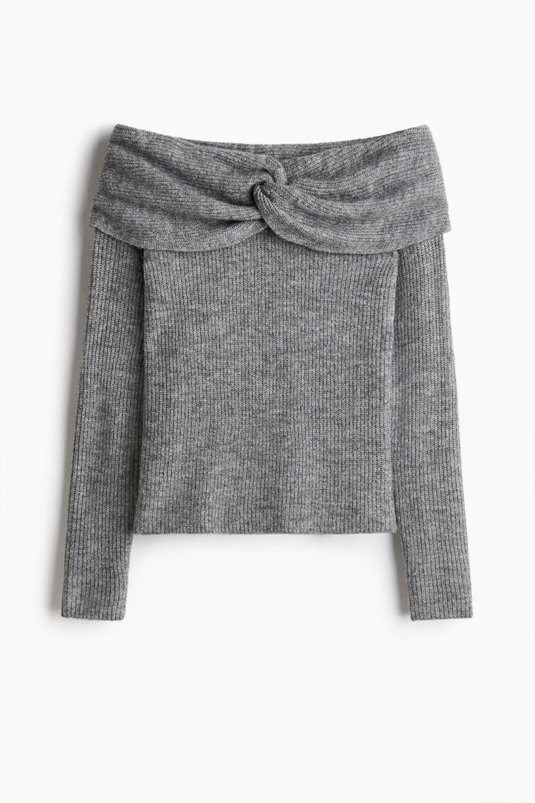 Off-the-shoulder Jumper, Alternate, color, Gray melange