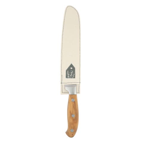 German Steel Bread Knife W/ Italian Olive Wood Forged Handle